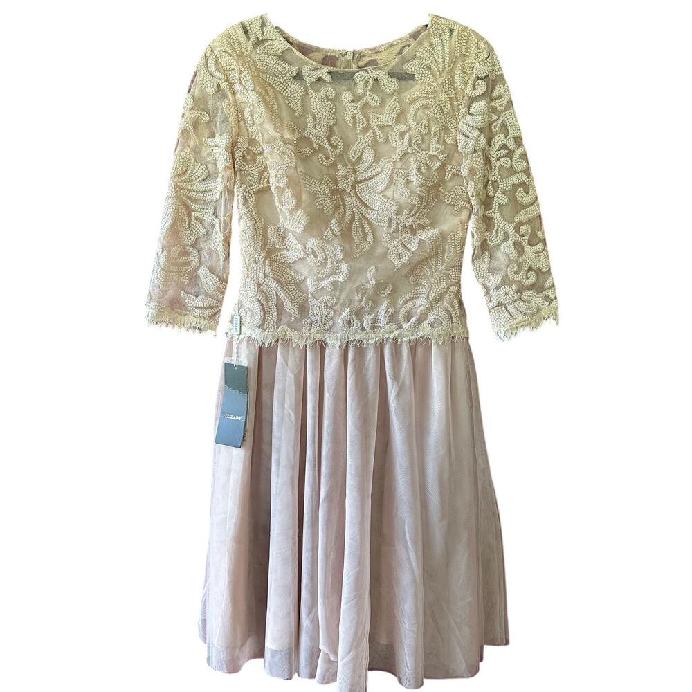 Izilady Cream Lace Tulle Dress S NWT Women’s Mother of the Bride Groom Wedding